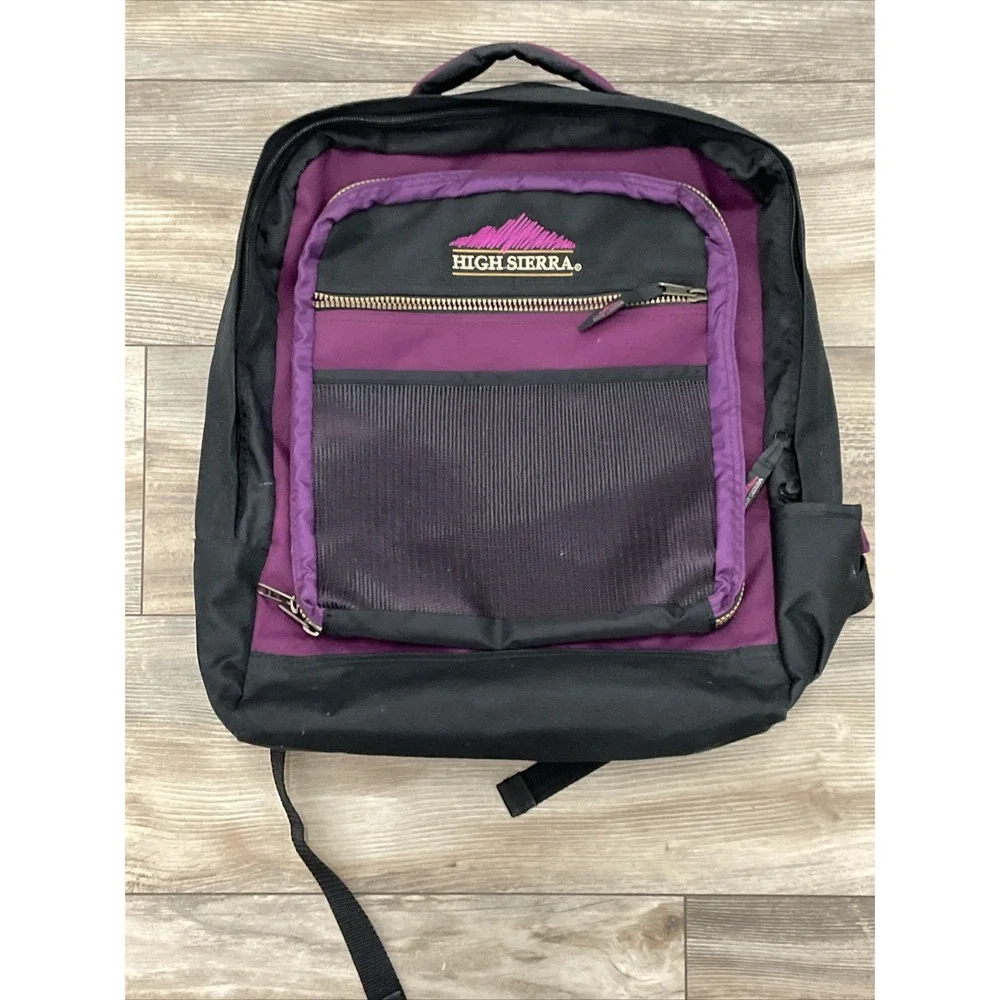 1990s High Sierra Black and Purple Backpack Vintage Endeavors Collection